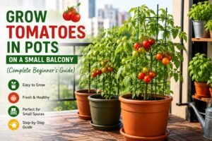 Grow tomatoes in pots on small balcony