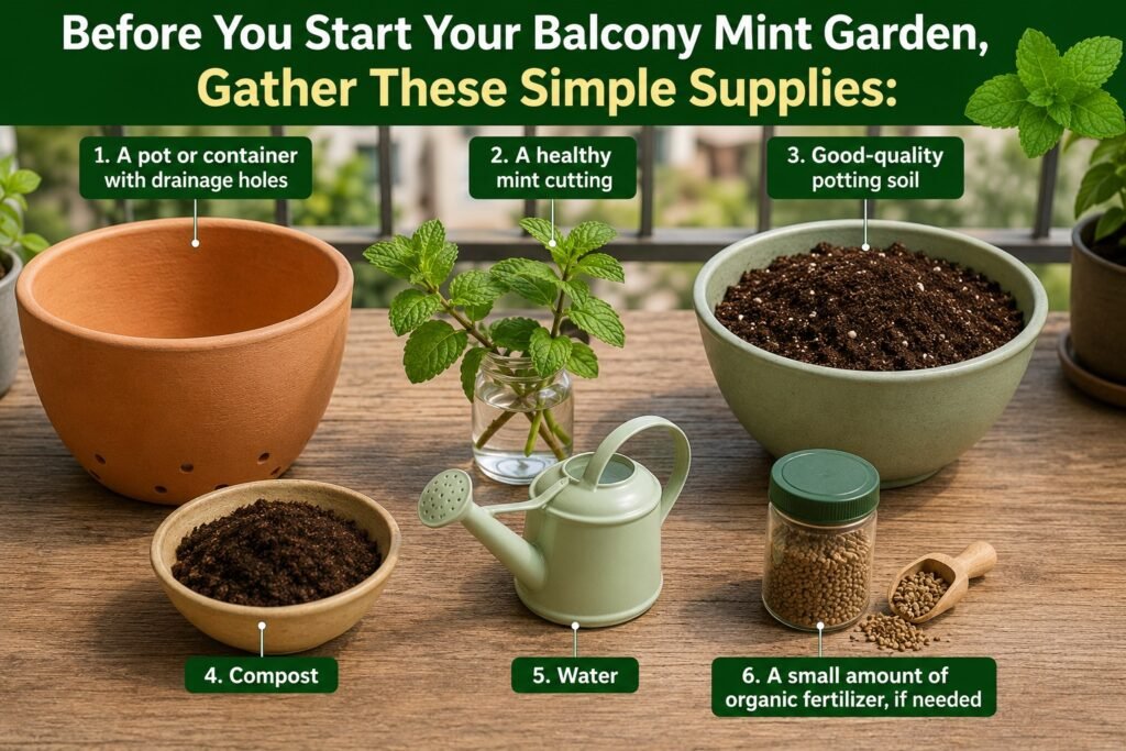 items need to grow mint in pot