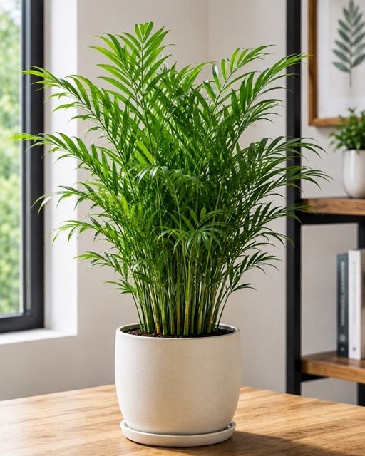 Bamboo Palm growing in pot for Better Indoor Air Quality